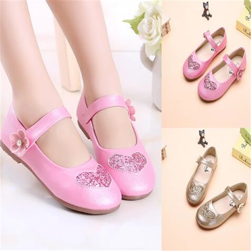 Weoneit/Новинка Детская кожаная обувь принцессы в форме сердца 2 цвета Повседневные
