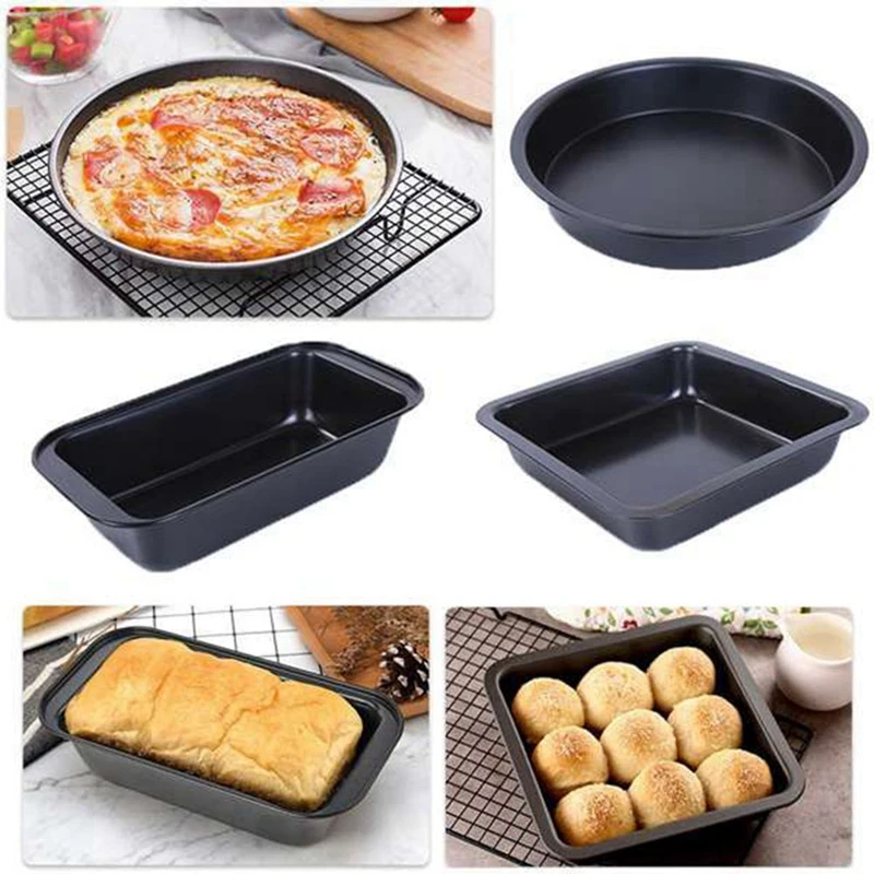 

1 Set Carbon Steel Nonstick Bakeware Baking Tray Set & 10Pcs Non-Woven Bamboo Charcoal Filters, Filter Elements