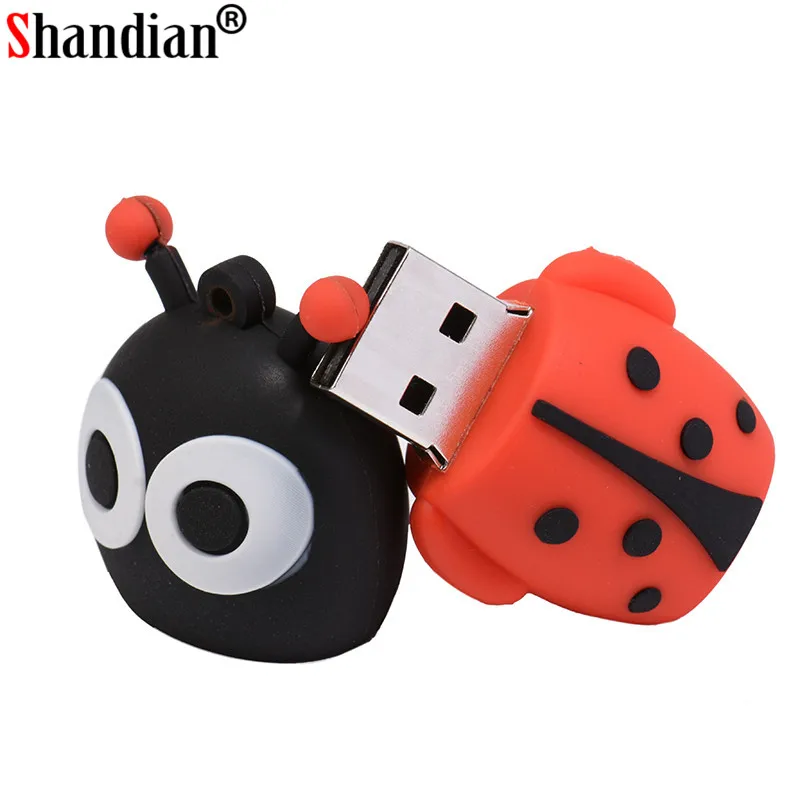 SHANDIAN usb диск милый жук карта памяти ручки диски персонализированные мини pendrive 4 ГБ