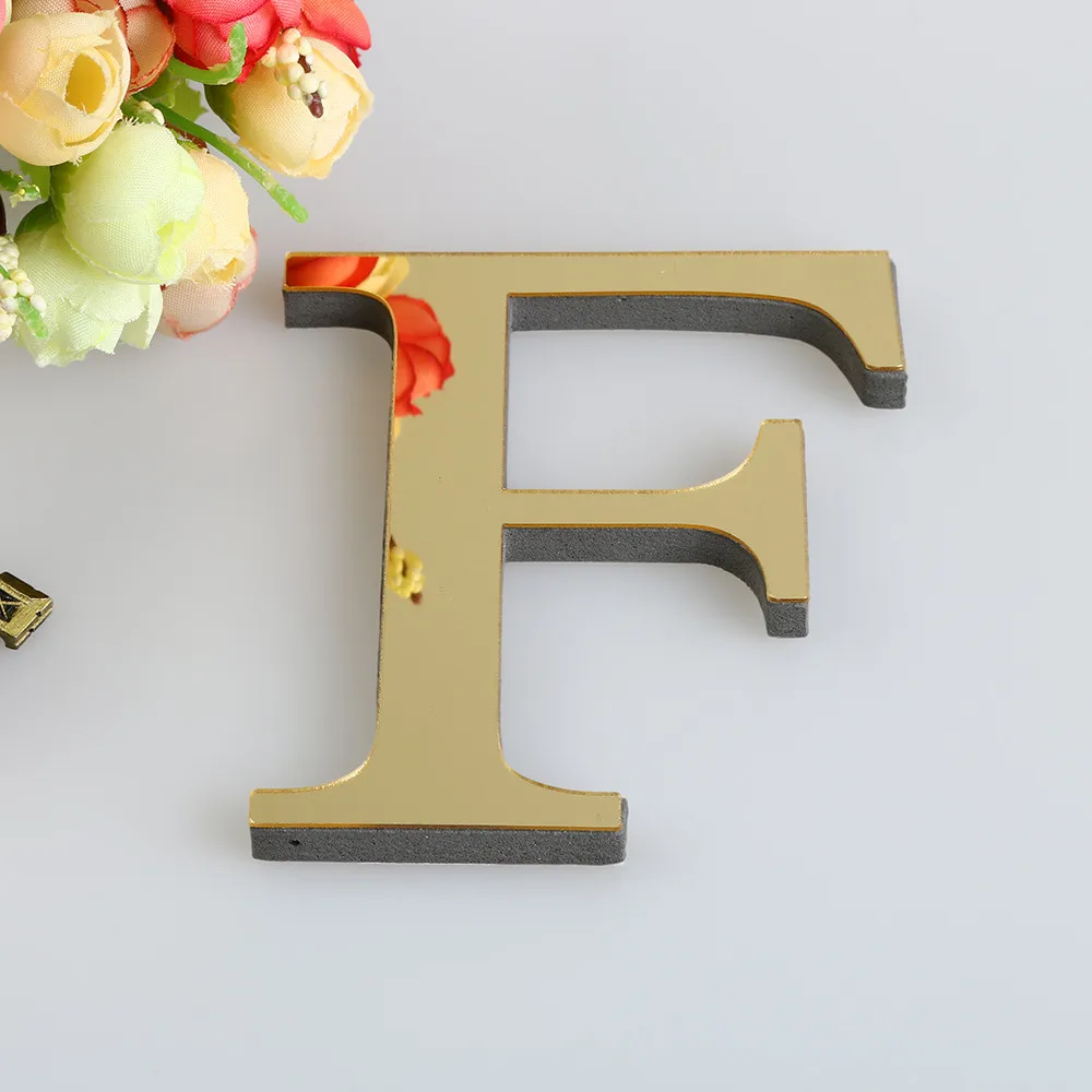 

1PCS 26 English Letters DIY 3D Mirror Acrylic Wall Sticker Decals Surface Modern Home Decor Wall Art Mural Fumiture Stickers