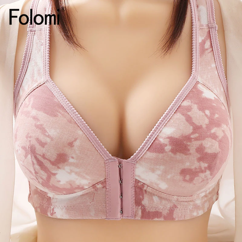 

Folomi размера плюс бюстгальтеры для женщин с застежкой спереди беспроводной Женский балетный бюстгальтер с тонкой чашечкой пуш-ап Lingiere Femme