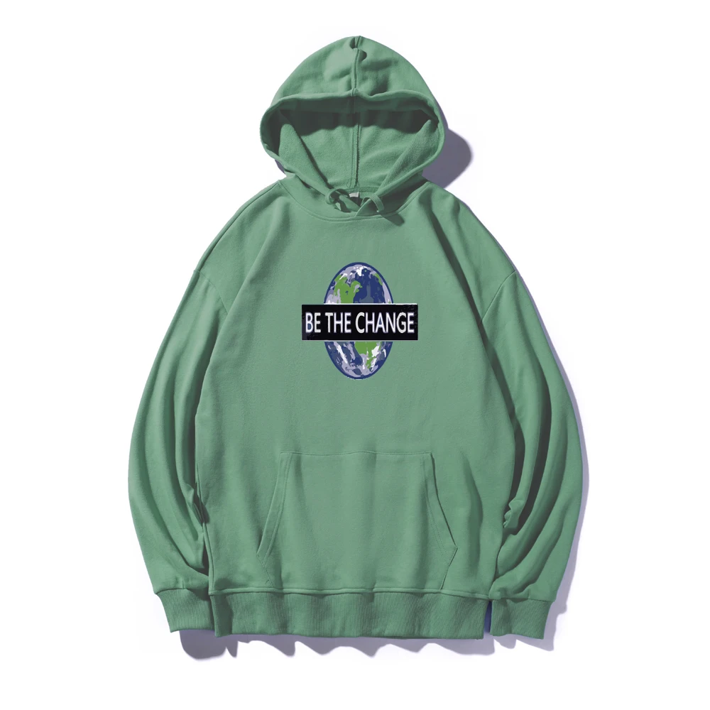 Sweatshirts Hoodies Femme Sweetshirts Cotton Letters Earth Printed Pocket Unisex Long Sleeve Hooded Oversized Sport Jumper Women