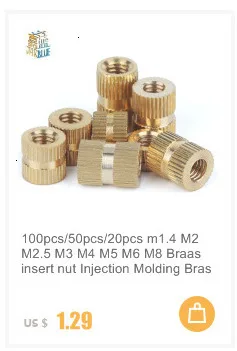 20 шт./лот) M3* 5* L(L = 4,5, 6,7, 8,10, 15) мм медные вставки Инжекторная гайка встроенные части Медная гайка с накаткой