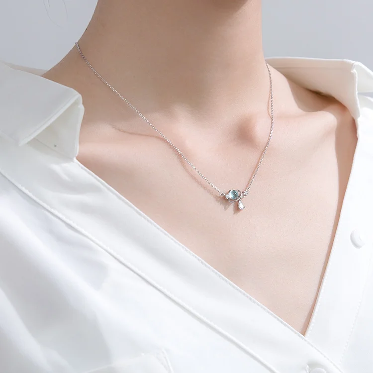 Прозрачная подвеска Стразы в Корейском стиле модная цепочка до ключицы с