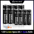 Аккумуляторная батарея PALO, литий-ионная AAA батарея AA + AAA 1,5 В для камер, игрушечных машинок, 1,5 в