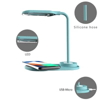 10w wireless charger led table desk lamp eye protect touch sensor reading light for iphone mobile phone charging night light new
