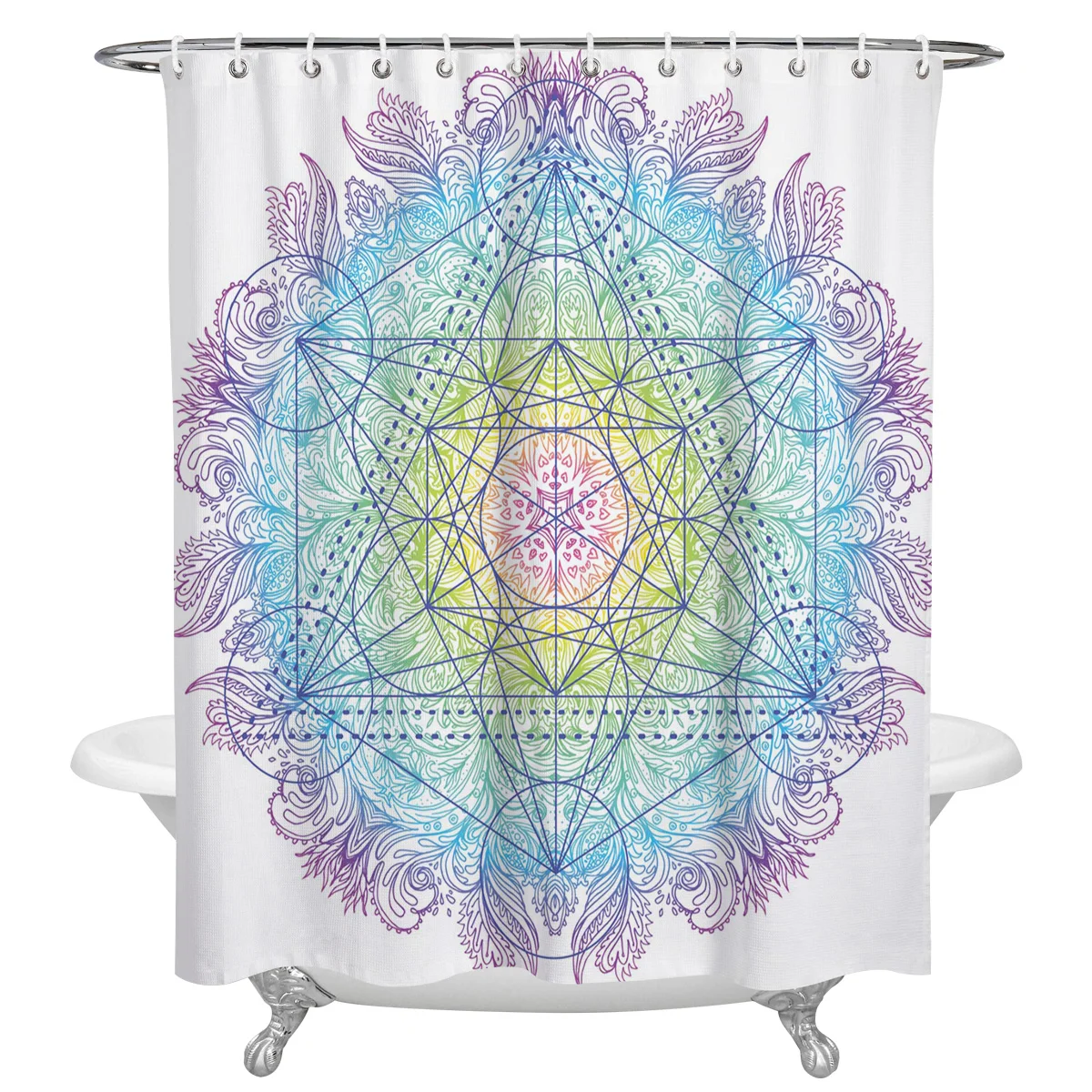 

Современная занавеска для душа с принтом мандалы, цветок жизни, занавеска для ванной s, водонепроницаемый полиэстеровый декор для ванной ко...