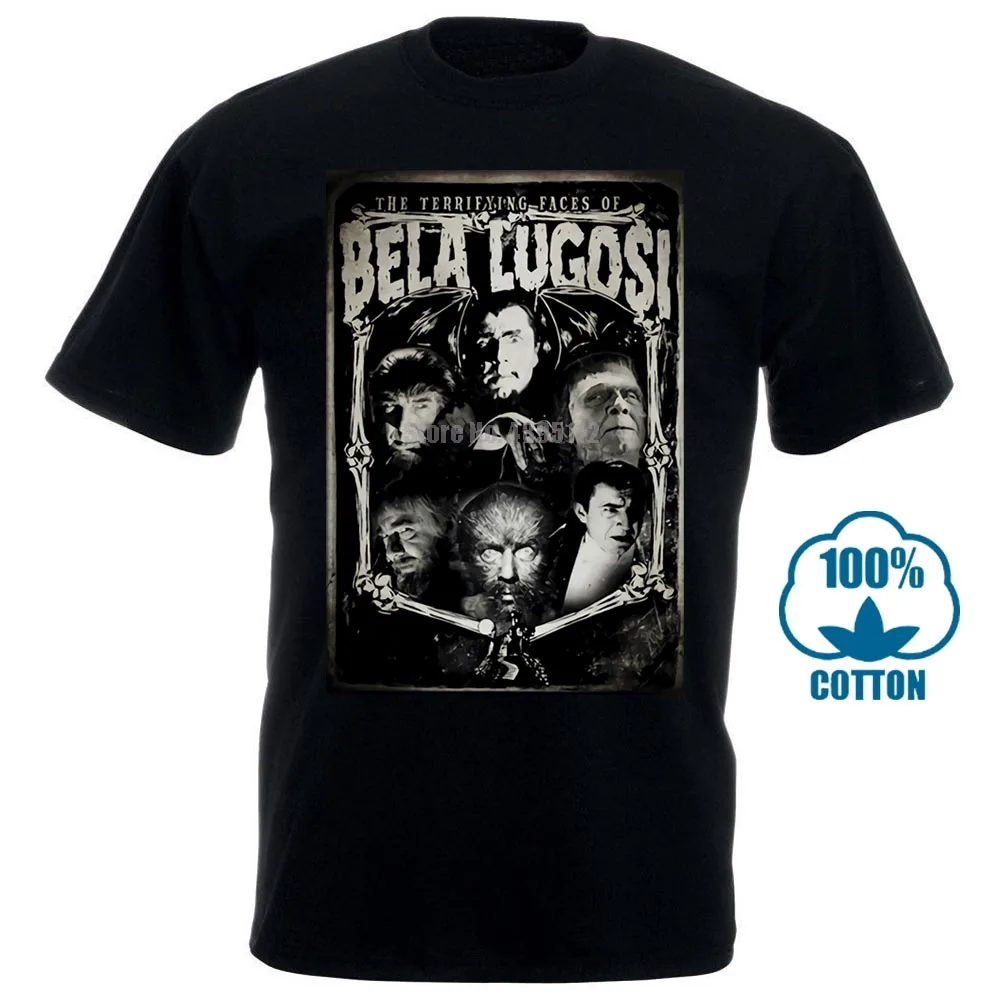 Мужская футболка с монстрами Bela Lugosi Collage Dracula черная коротким рукавом смешная