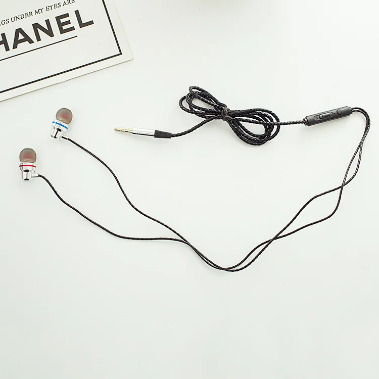 3 5 мм тканевые спортивные персонализированные наушники с микрофоном и шнурком