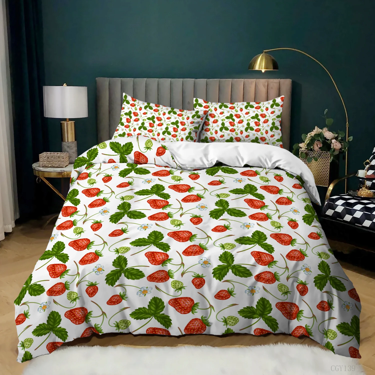 

2/3PCS 3d Printing Fruit Bedding Set Lemon Strawberry Duvet Cover Pillowcase Quilt Cover Queen King Size Comfortable Bedding