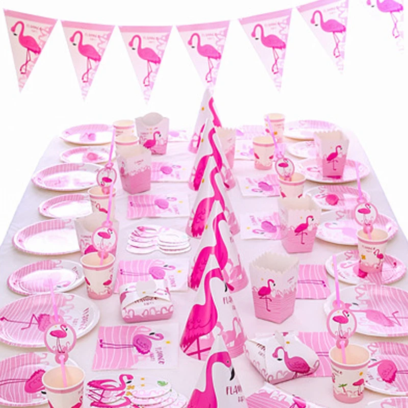 Розовый фламинго тема для маленьких девочек на день рождения украшения детей