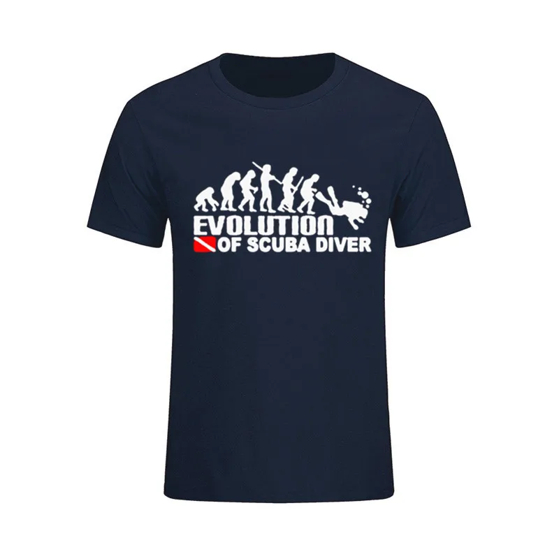 EVOLUTION OF SCUBA DIVER dive down flag винтажные футболки для мужчин футболка с коротким рукавом