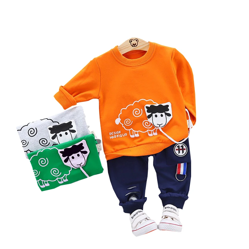 Новая модная одежда для маленьких мальчиков и девочек весенне-осенняя хлопковая