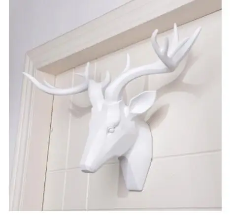 

Animal head home resin ornaments deer head wall hanging bar retro wall decoration white deer wholesale high-end home decoration
