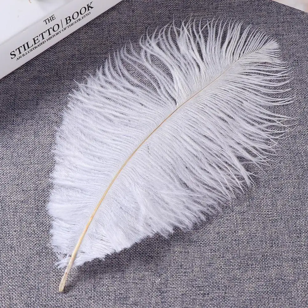 Оптовая продажа 10 шт./лот натуральные белые страусиные перья ювелирные изделия