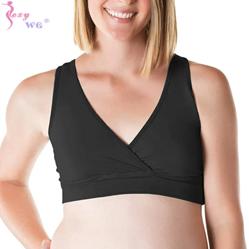 

SEXYWG Maternity Women's Wrap Front Nursing Sleep Bra Vest Pregnancy Underwear Crisscross Front Cotton Wireless Nursing Bras