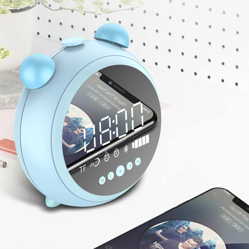 Новый Будильник Hd зеркало с ночной Светильник Fm радио беспроводной Bluetooth динамик