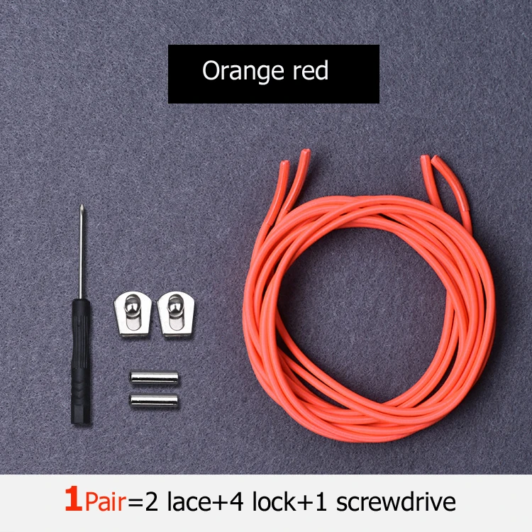 orange red Шнурки без завязок эластичные шнурки для обуви с металлическим замком для кроссовок, походных ботинок или спортивной обуви для бега и тенниса - Цвет: orange red