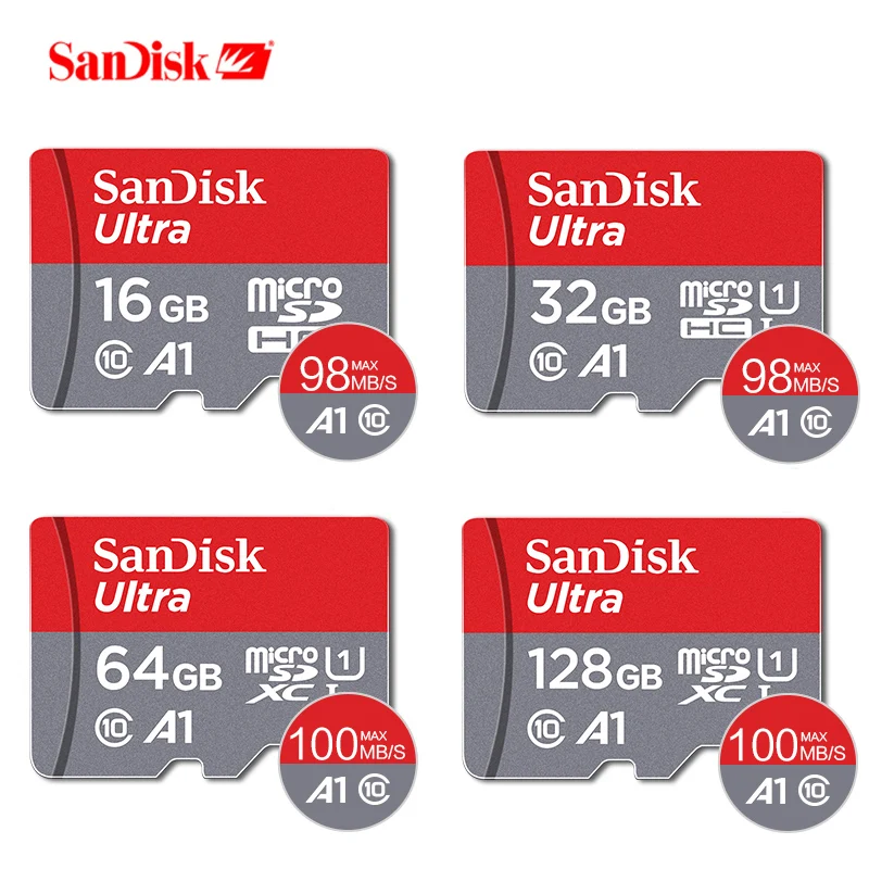 SanDisk ultra micro sd 400GB 256GB 200GB 128GB 64GB 32GB 16G Memory Card C10 UHS-1 flash Memory Microsd TF/SD Card free shipping