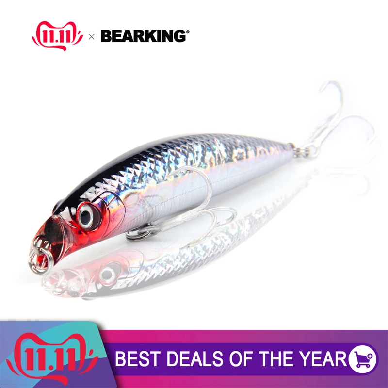 Популярная модель bearking, розничная, рыболовные приманки, Плавающий Гольян, penceil, размер приманки 90 мм 10 г, магнит внутри, погружение 0,5 м