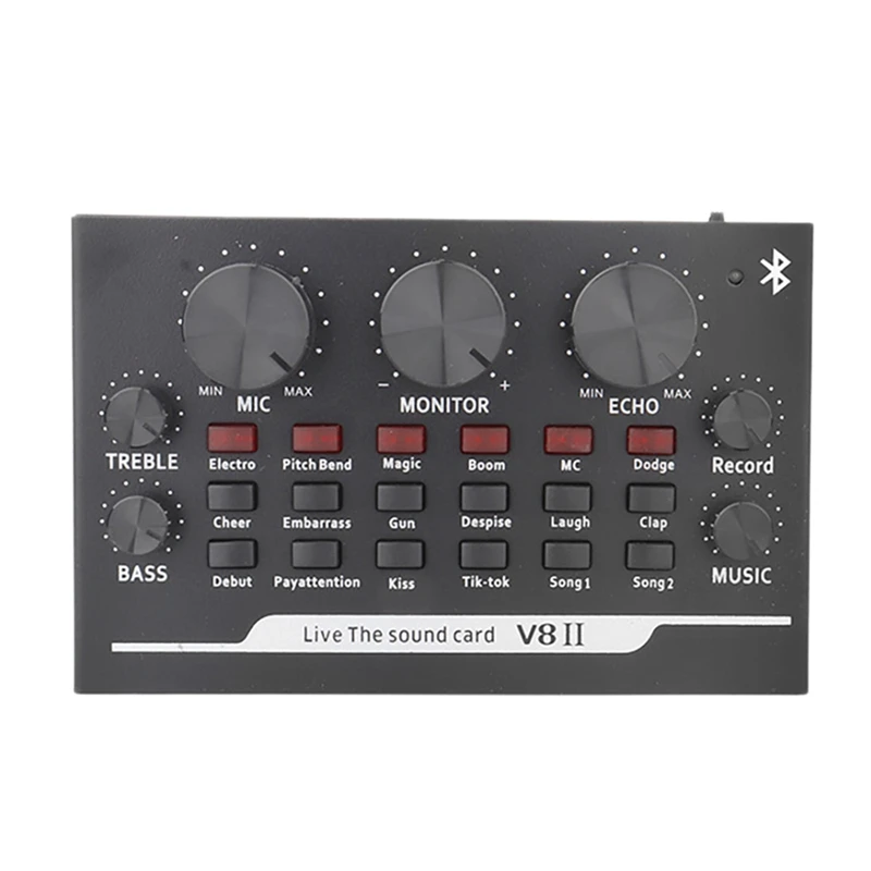 

Bluetooth Live Sound Card with Effector and Voice Changer for Live Streaming Media Podcast Recording Karaoke