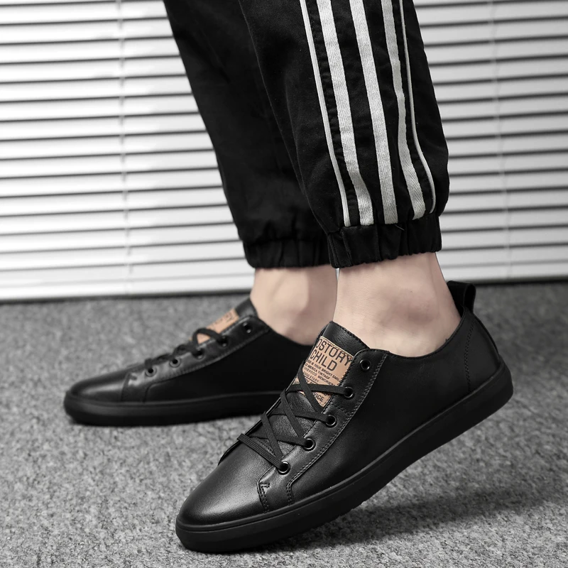 Прямая поставка повседневная мужская обувь из натуральной кожи ручной работы