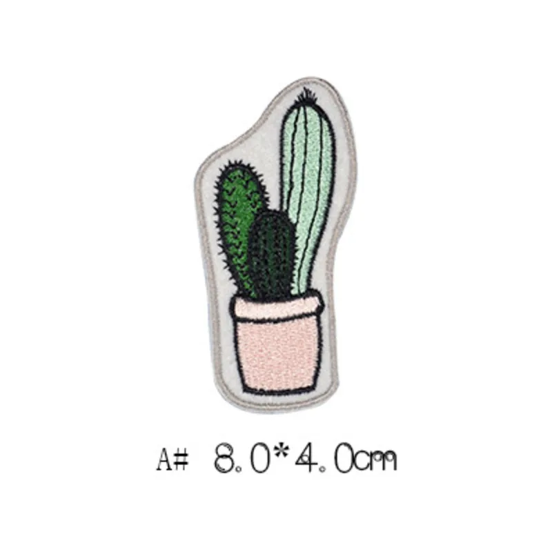 3D Diy Star Moon Embroidery Appliqued Patch Green Cactus Pot Plant Iron-on Bag Hat Hoodies Dress Decoration | Дом и сад