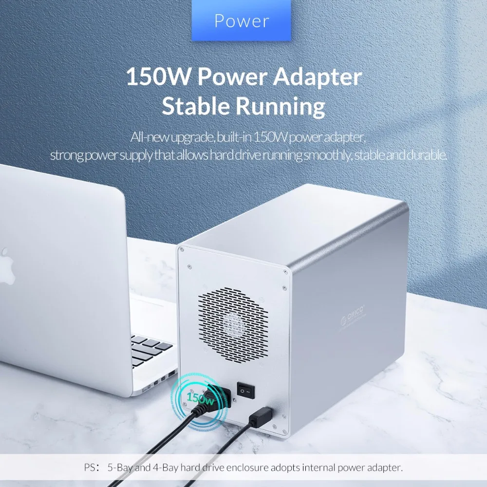 ORICO 3,5 дюймов 5 Bay HDD корпус без инструментов USB 3,0 SATA 5-bay, док-станция для жесткого диска чехол для портативных ПК Жесткий Чехол