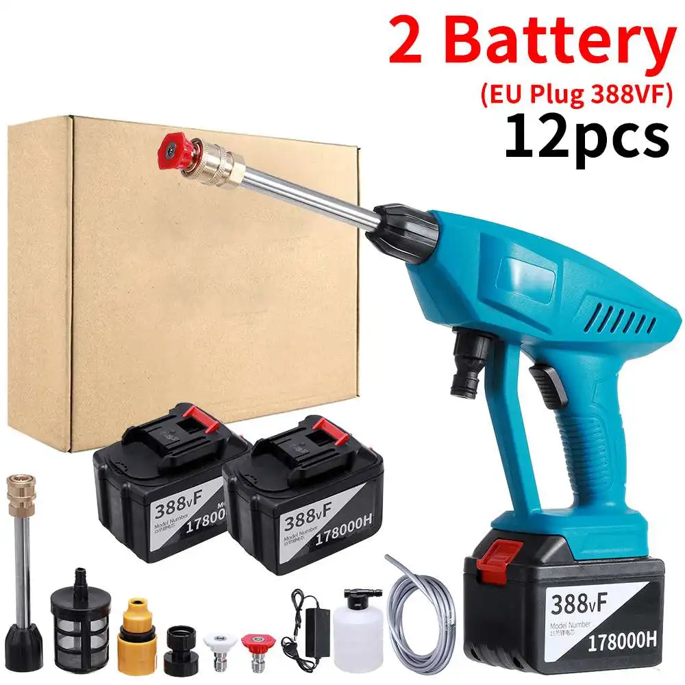 Цена Беспроводной пистолет-распылитель 388VF 30 бар, портативный пеногенератор для мойки высокого давления, аккумулятор Makita