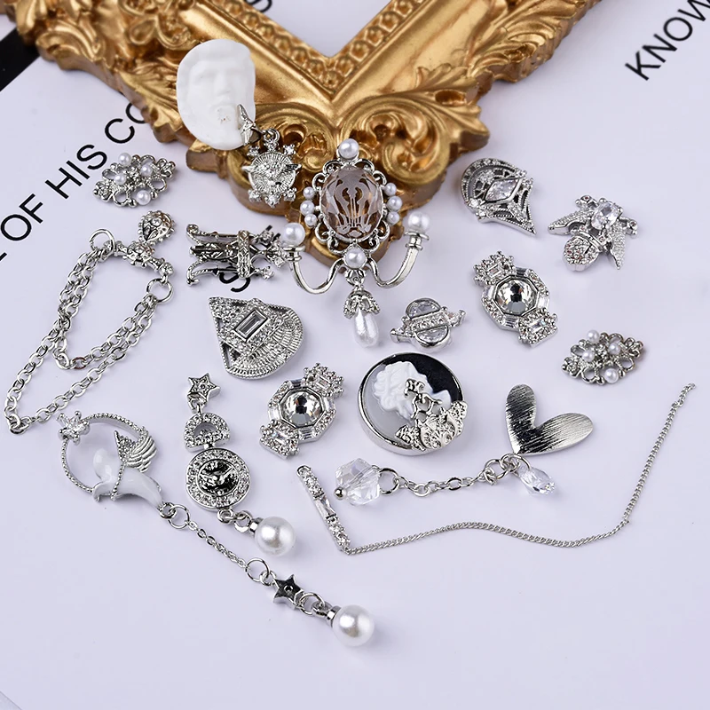 1 шт. золотистые/Серебристые Металлические Стразы для ногтей смешанные размеры