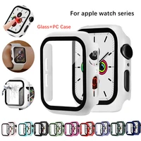 tempered glasscase for apple watch series 654321se 38 40 mm 42 44mm screen protector bumper frame accessories for iwatch