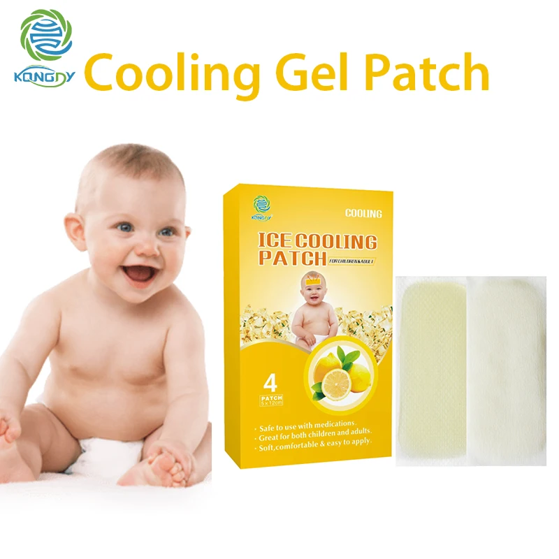 

KONGDY Children's Fever Antipyretic Sticker 4 Pieces/Box Cooling Fever Patch Physical Temperature Failing Relief Headache Pain
