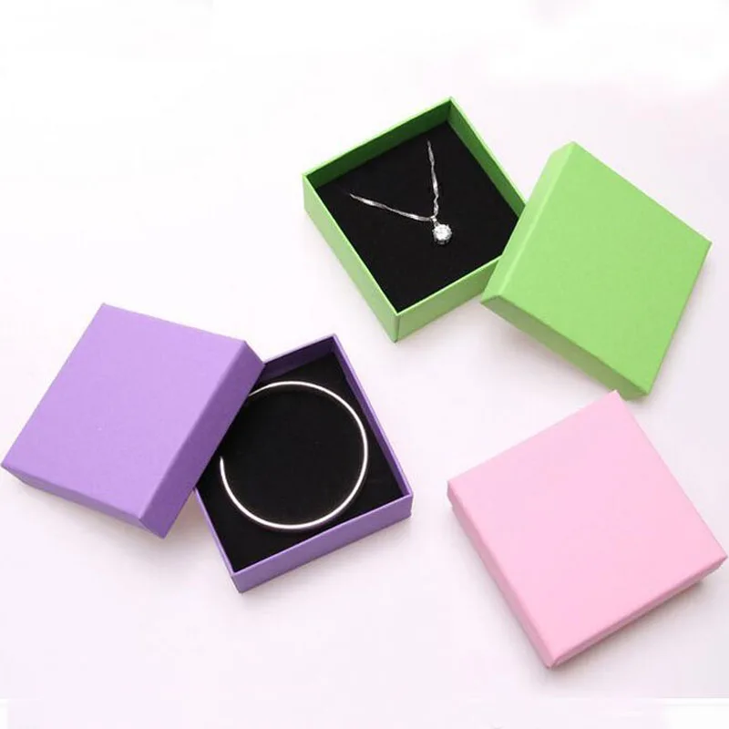 

Square Jewelry Organizer Box Rings Storage Display Box Wedding Box For Pendants Earrings Christmas gifts 7Colors 8.3x8.3x3.5cm