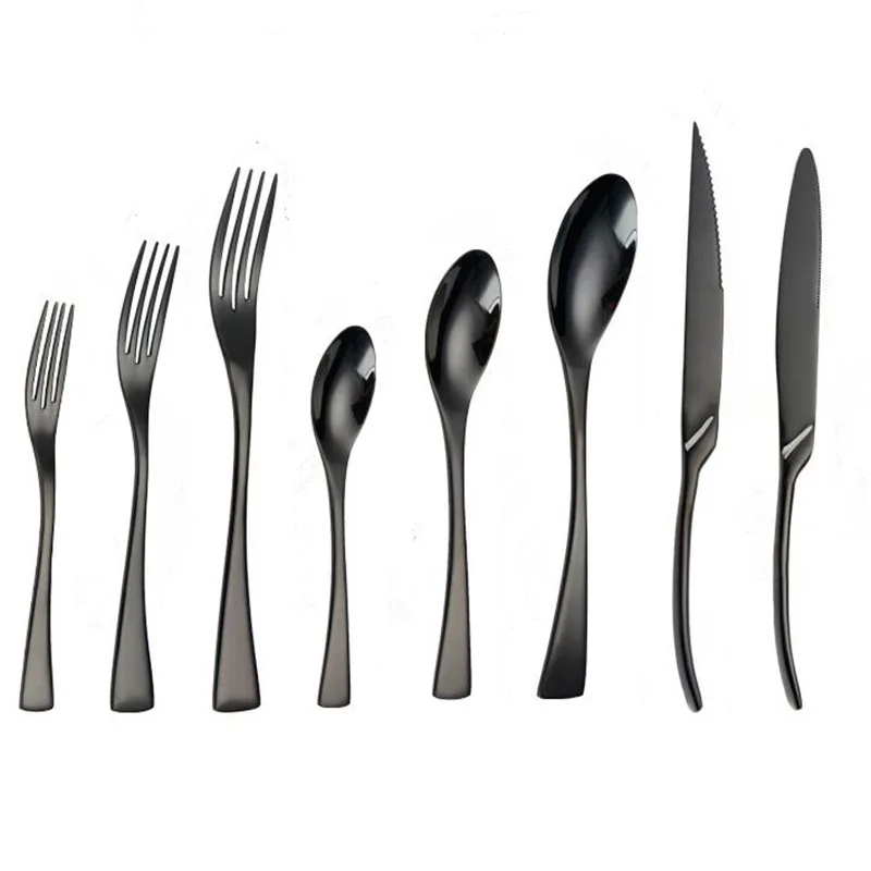 8 шт./компл. чистый черный столовая посуда стейк нож 18/10 из нержавеющей стали