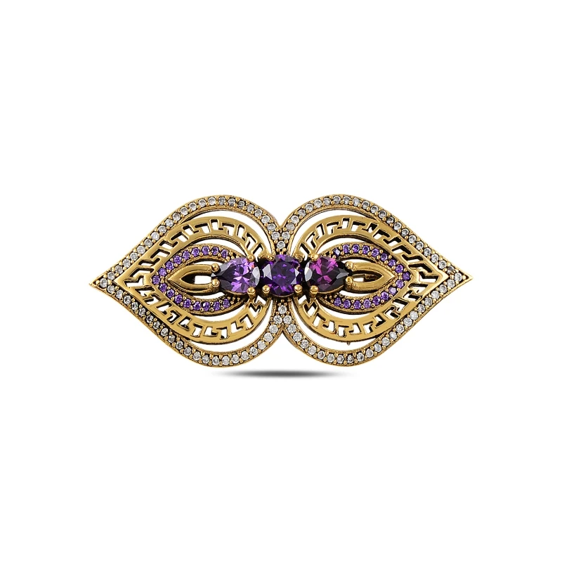 

Silverlina Silver Zircon Stone Authentic Brooch