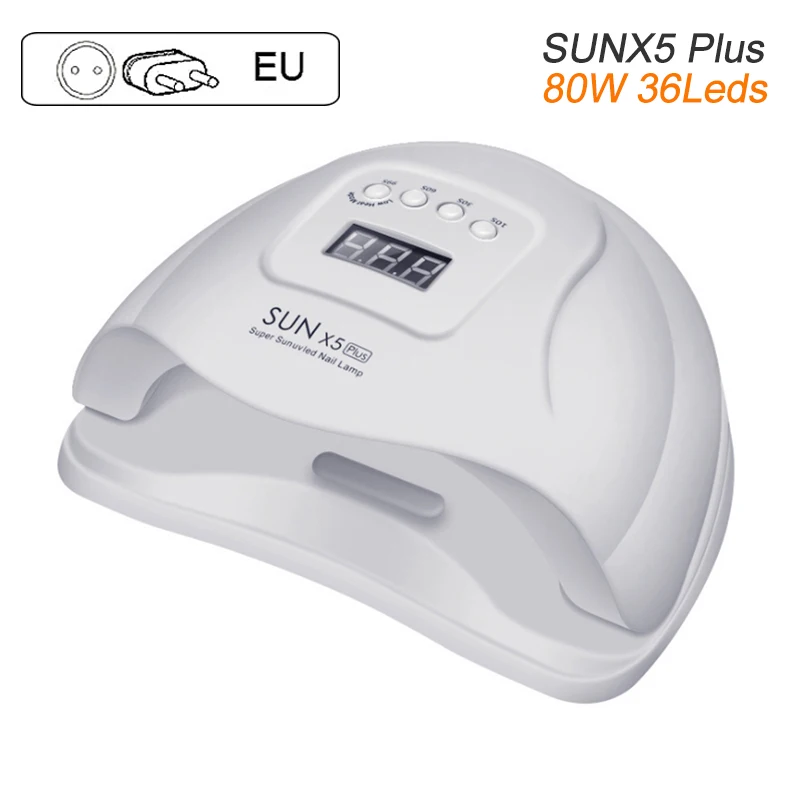 SUNX5 Plus (EU Plug) SUN BQ5T 72 Вт Светодиодная УФ-лампа для ногтей для сушки гель-лака Сушилка для ногтей ЖК-дисплей высокая пудра Авто зондирующая лампа для всех гелей - Цвет: SUNX5 Plus (EU Plug)