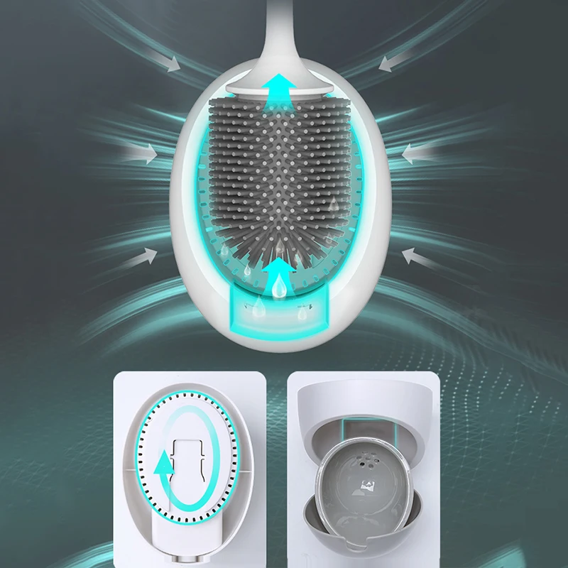tpr brush head toilet brush no dead corners household wall mounted shelf wash squat toilet brush set creative bathroom silicone free global shipping