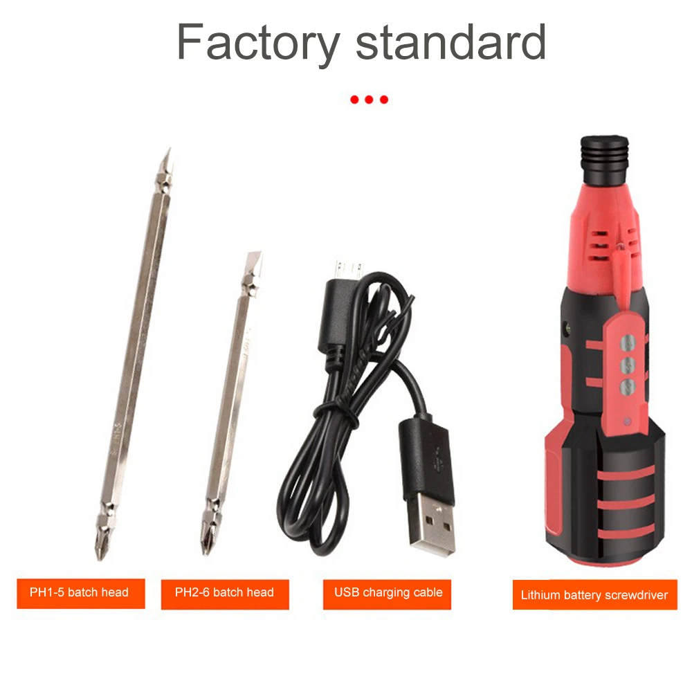 

3.6V Electric Driver USB Charging Multi-function Screwdriver with LED Lights Current Detection Function Safer Easy To Change