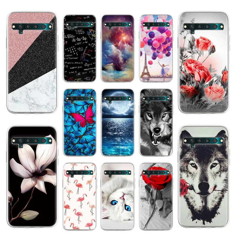 

Silicon Phone Case For TCL 10 Pro Cases Soft TPU Animal Floral Painted Protective Fundas For TCL 10L Covers Back Bumper Shell