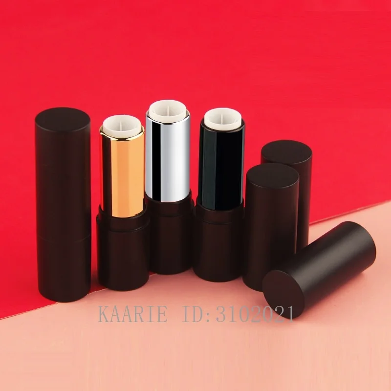 

10/30/50pcs Black Silver Gold Round 12.1mm Empty Lipstick Tube Lip Balm Container Lipstick Shell Packaging Cosmetics Refillable
