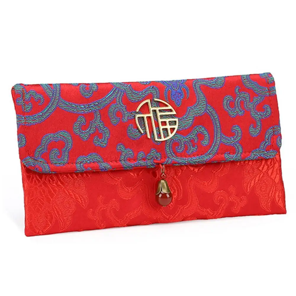 

60% Hot Sale Chinese Style Lucky Money Bag Cloth Floral Red Envelope Pocket New Year Packet