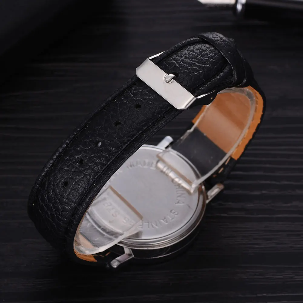 Женские кварцевые наручные часы 3 весы циферблаты с ремешком из искусственной