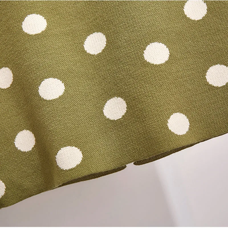Women's Polka Dot Knit Skirt Autumn Winter Female Korean High Waist Split Step Skirt Thick Knit Long Skirt Hip Skirt New ML279