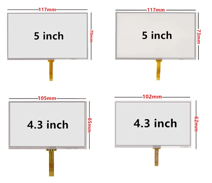 Painel de Vidro Touch Screen Digitalizador de Resistência Universal 4.3 Unidades para Navegação Gps Mp3 Peças de Reposição Painéis e LCDs p/ tablet