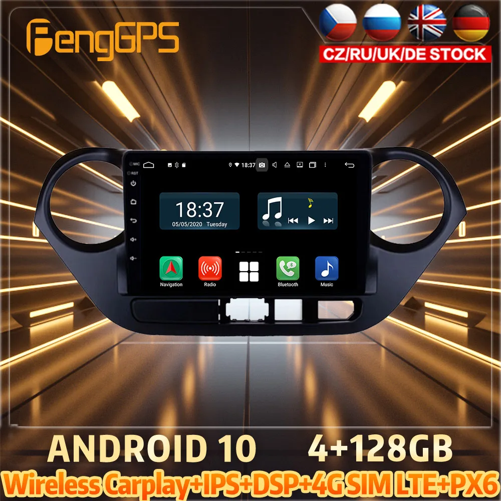 

128G Android10 PX6 DSP For HYUNDAI I10 2017 2019 Car DVD GPS Navigation Auto Radio Stereo Video Multifunction CarPlay HeadUnit