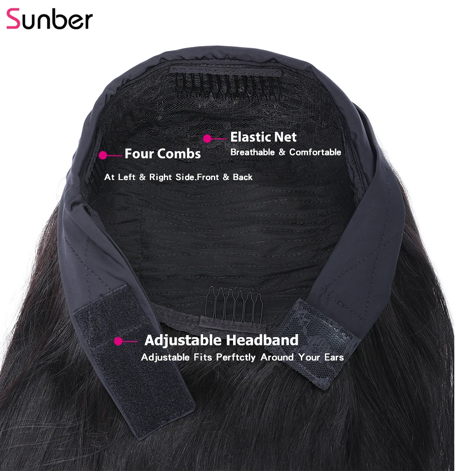 

Peruvian Short Bob Body Wave Headband Human Hair Wig 10-14 inches No Glue 150% density Remy Bob Wavy Headband Wigs Sunber Hair