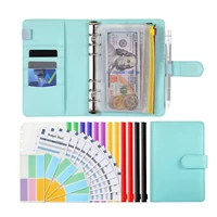 a6 pu leather budget binder cash envelopes system planner with 12 clear zipper pockets12 expense budget sheetscolorful labels