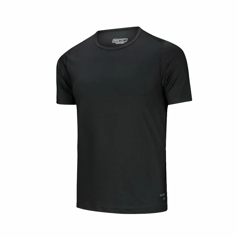 Черная Мужская футболка для бега взрослых Спортивная с коротким рукавом и