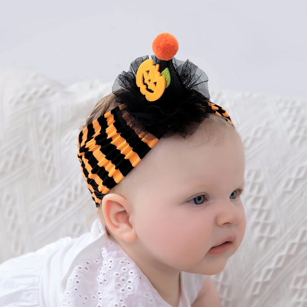 Детский головной убор для Хэллоуина тюрбан маленьких девочек тыква аксессуары