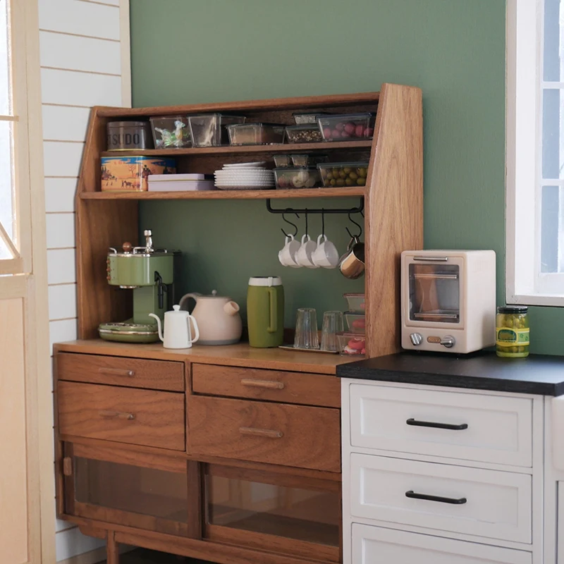 

1:6 and 1:12 Mini Model Dollhouse Toy Mini 9-Piece Mini Container Dollhouse Accessories